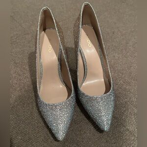 Aldo Silver and Gold Sparkle Heels
